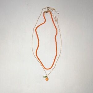 Elegant Orange and Gold Necklace